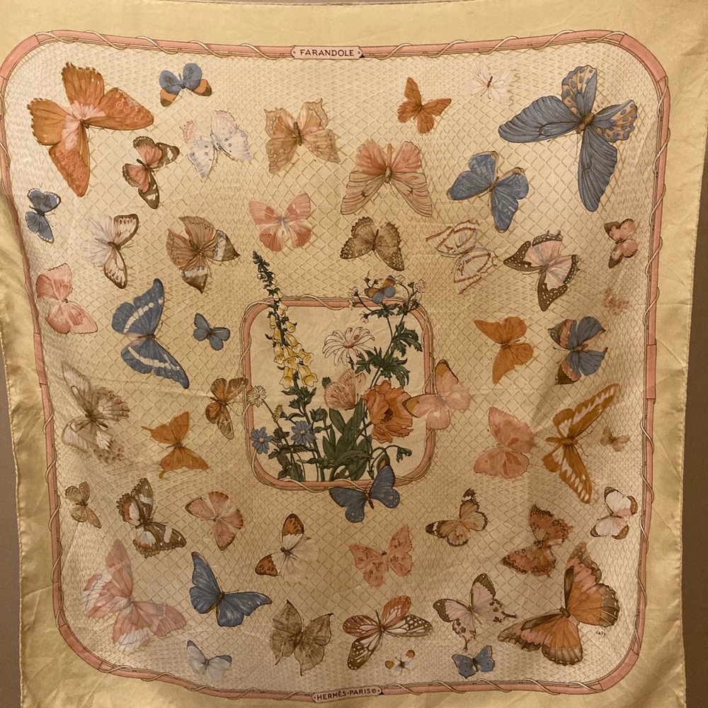 Authentic Hermes 100% Silk Scarf